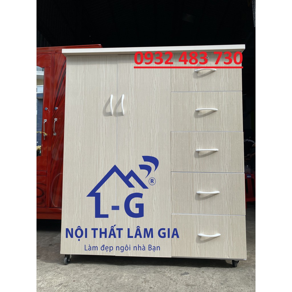 Tủ nhựa đài loan quần áo cho bé màu kem sồi cực đẹp 1m25x1m06x45 freeship HCM ( VIEDEO THỰC TẾ)