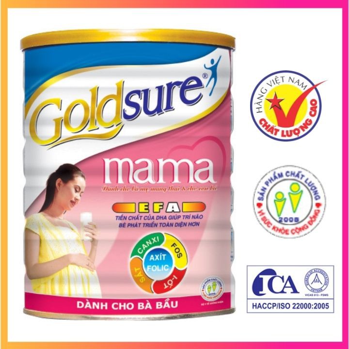 Sữa bột cho bà bầu và cho con bú Goldsure Mama lon 900g
