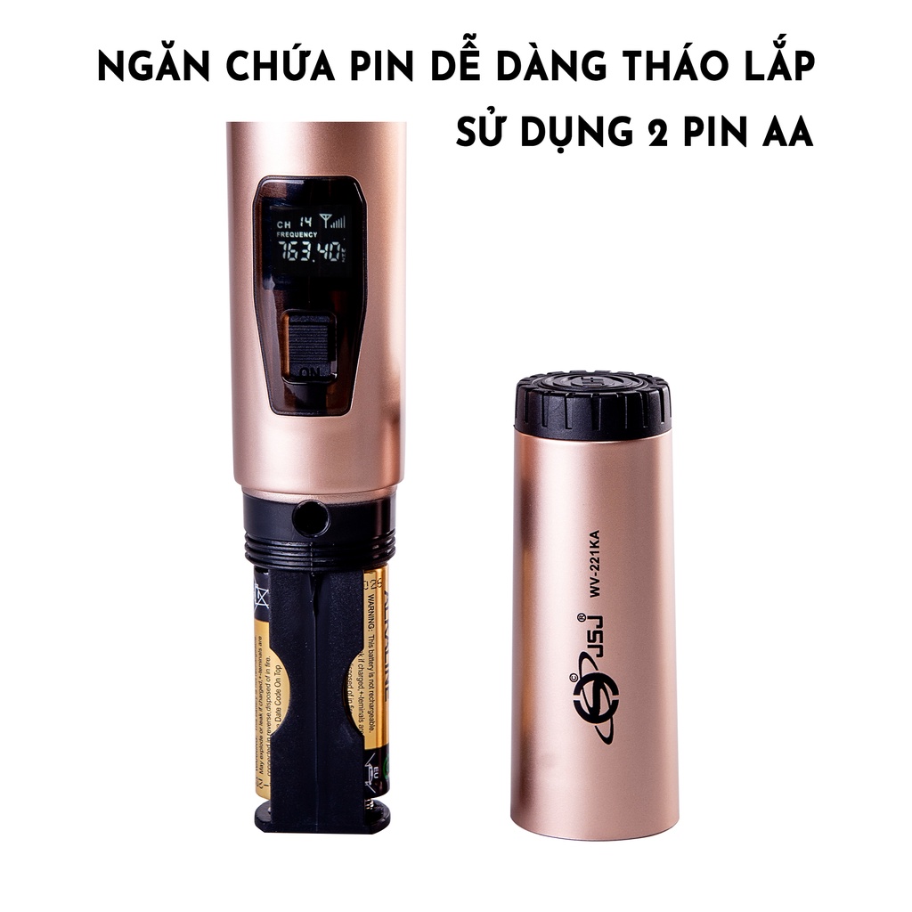 Micro karaoke không dây cao cấp JSJ W221 mẫu mới tích hợp màn hình led chuyên nghiệp công nghệ giảm tiếng ồn thông minh