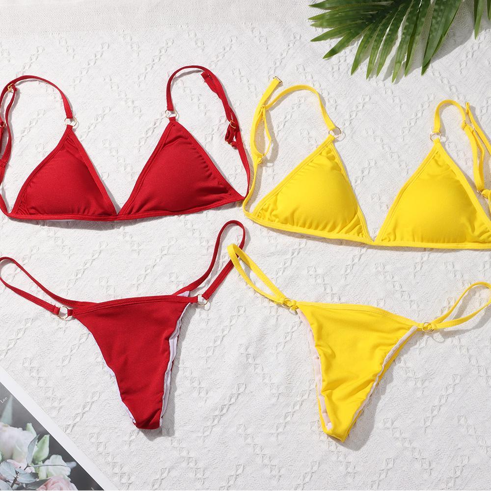 GOGOUP Bộ Đồ Bơi Lưng Thấp Màu Sắc Đơn Giản Quyến Rũ Cho Nữ