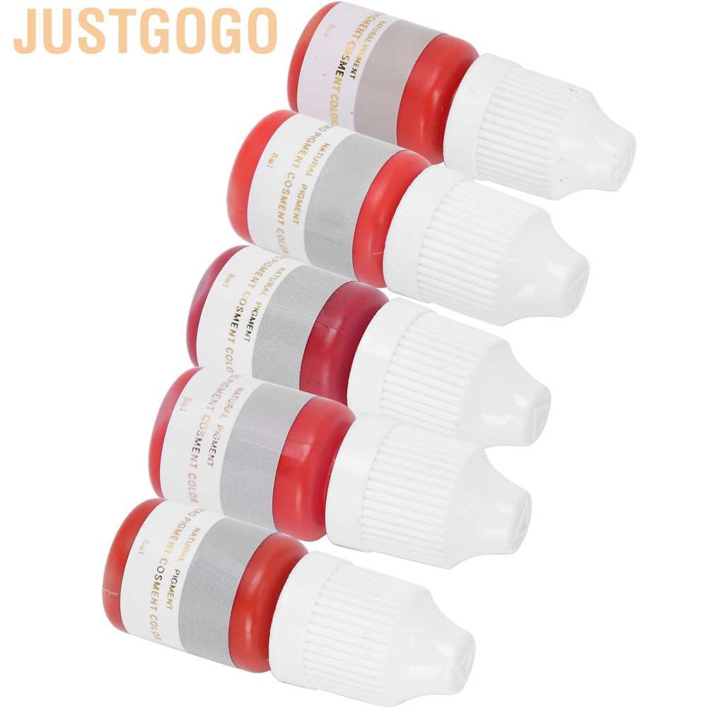 Justgogo Fast Coloring Lip Tattoo Ink Practice Microblading Pigment Accessory for Beginner 8ml