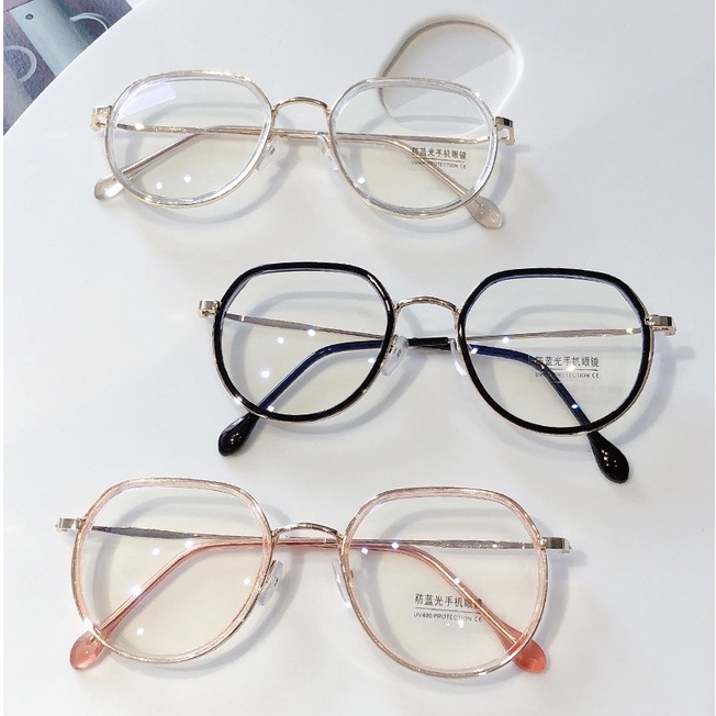 Mắt kính gọng tròn chống bức xạ phong cách retro phong cách unisex
