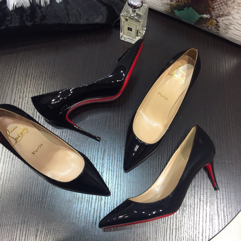 Christian louboutin Giày Cao Gót 10cm / 8cm / 6cm Mũi Nhọn Chất Liệu Da Cừu Mềm Mại Thoải Mái Thời Trang Dành Cho Nữ Size 33-42