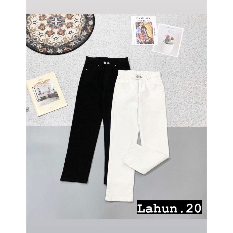 [ ảnh thật ] jean 2 cúc form đứng quần phong cách Hàn Quốc by LAHUN3338