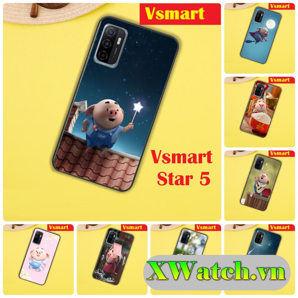 Ốp lưng dẻo TPU Vsmart Star 5 in hình Heo xinh