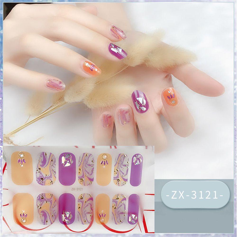 Miếng Dán Trang Trí Móng Tay Bảo Vệ Toàn Diện Họa Tiết 3D Xinh Xắn