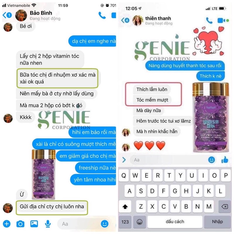 Huyết thanh dưỡng tóc Paris choice Genie 60 viên