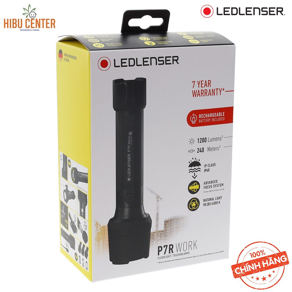 Đèn Pin Đa Năng LedLenser P7R WORK 1200Lm Siêu Bền, Không Thể Hư Hại, Pin Sạc Magnetic Charge System – Mới 2020