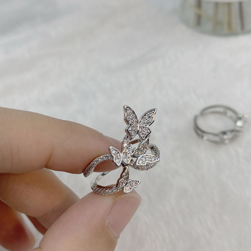 Nhẫn Hở Hình Bướm Đính Đá Sang Trọng Thời Trang Cho Nữ 23532