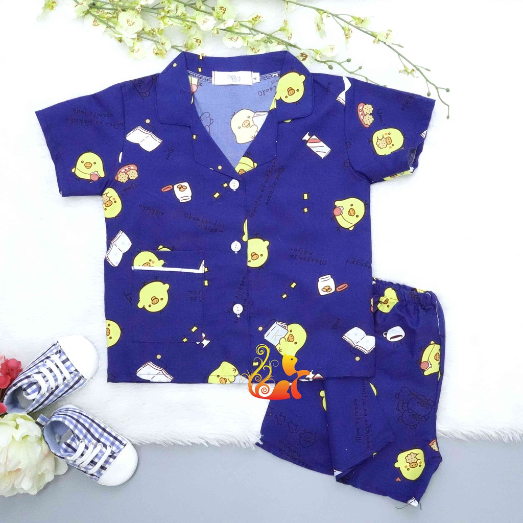 Bộ Đồ Mặc Nhà &quot;Vịt - Coffee&quot; Pijama Kate Thái - Cho Bé 8 - 38kg.