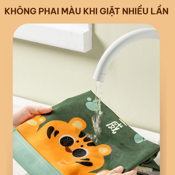 Tạp dề nấu ăn vải canvas, tạp dề chống nước có túi, khăn lau tay - Tuhu's House