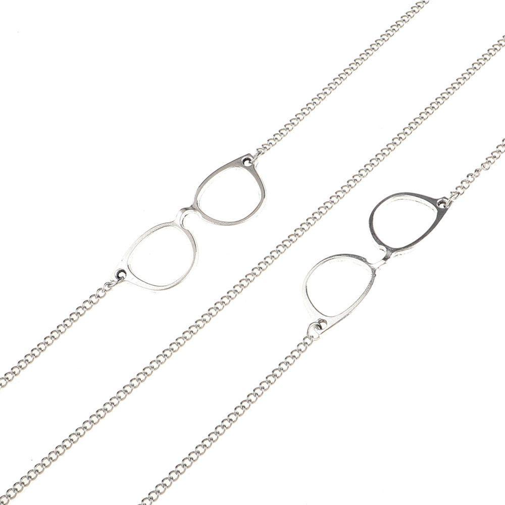 Xiantin Mắt Kính Đọc Sách Phối Dây Xích Hình Dạng Mặt Dây Chuyền Chống Trượt Phong Cách Cổ Điển Cho Nữ
