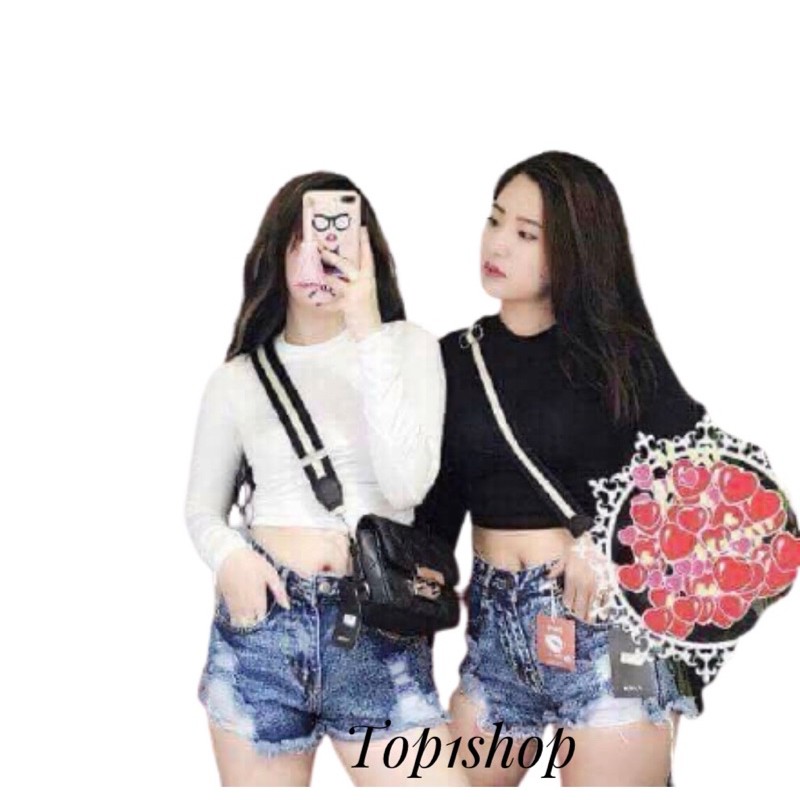 [ Mã WASTAPR giảm 10K đơn 50K] Áo tay dài Croptop mềm mịn co dãn tốt. | BigBuy360 - bigbuy360.vn