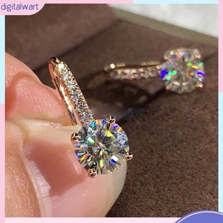 Bông Tai Tròn Dạng Móc Đính Đá Zircon Thời Trang Cho Nữ