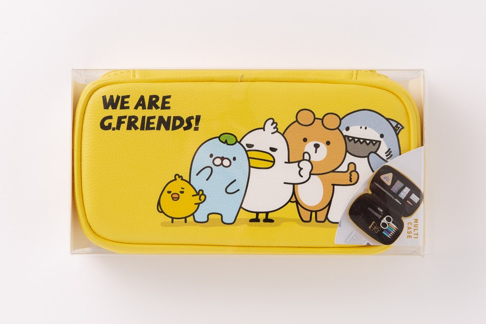 Túi đựng bút ARTBOX màu vàng họa tiết WE ARE G.FRIENDS phong cách Hàn Quốc đáng yêu