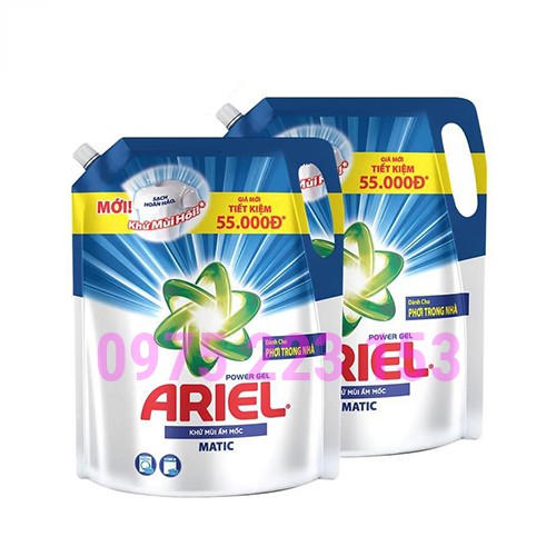 Túi Nước giặt khử mùi hôi Ariel Power Gel 2.15kg