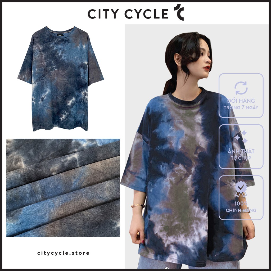 Áo thun nam nữ Tie Dye trơn City Cycle - Áo thun tay lỡ Unisex form rộng hàng Local Brand cao cấp