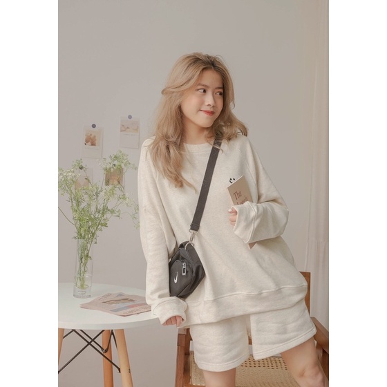 Set hoodie nỉ tay dài quần short 5 màu LENCLOTHING 8203-8204