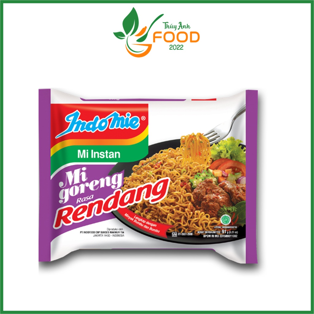 Mì Xào Khô Indomie Mi Goreng Rasa Rendang Vị Bò Cay 91g