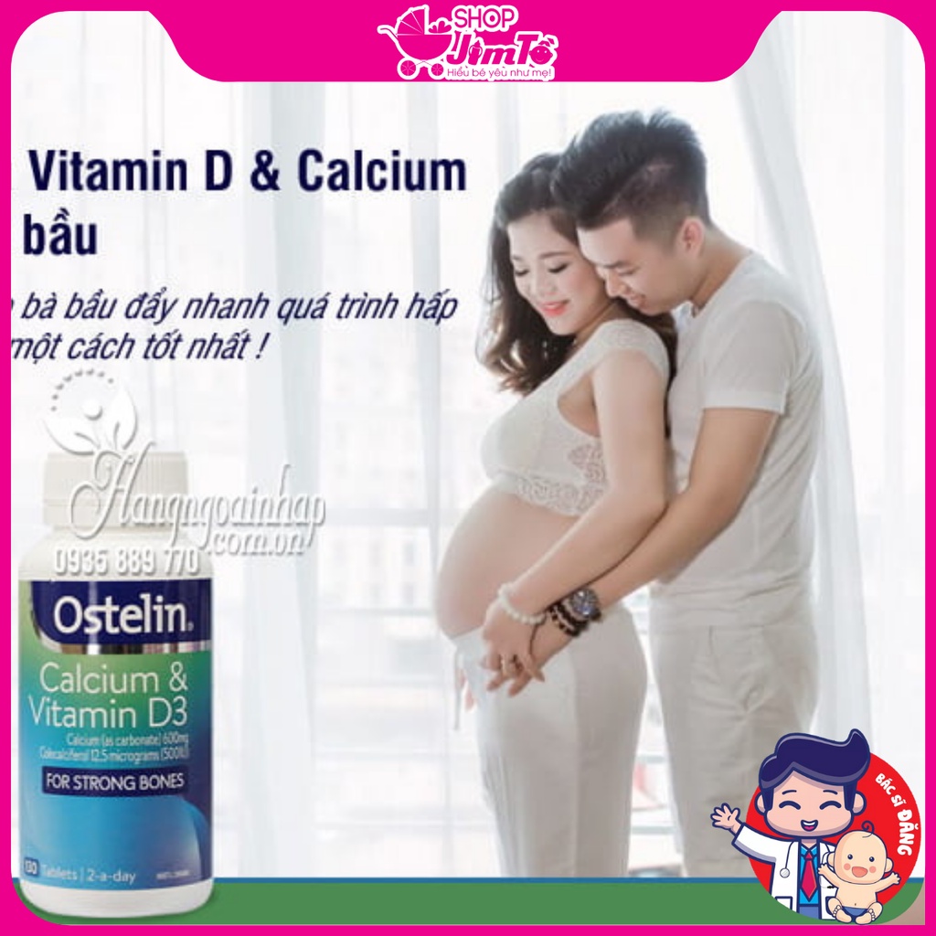 Ostelin Vitamin D Calcium Bổ Sung Canxi Và Vitamin D Cho Phụ Nữ Mang Thai lọ 130 viên