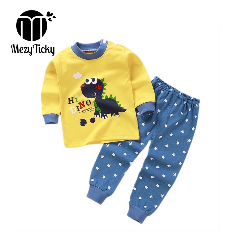 Bộ Đồ Ngủ Cotton In Họa Tiết Chấm Bi Hoạt Hình Dễ Thương Cho Bé Sơ Sinh