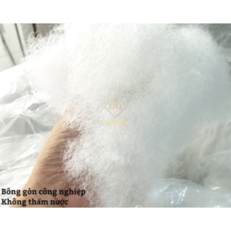 Bông gòn loại A sợi mềm trắng phồng dùng làm Mấn áo dài, gối bà bầu,gối tựa xe hơi,các loại gối , giá rẻ 200g 400g 1kg