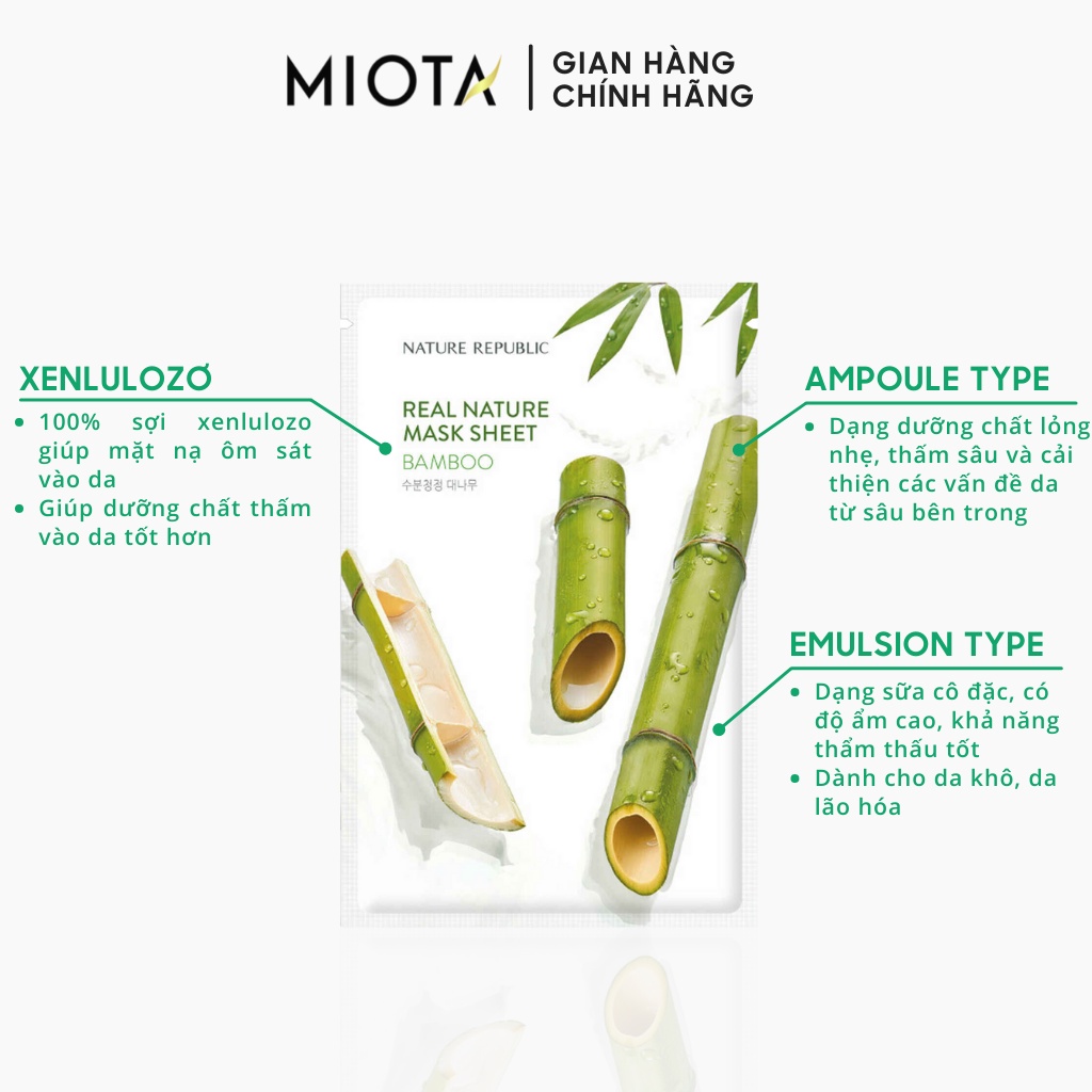 Mặt nạ dưỡng ẩm, làm trắng da Nature Republic