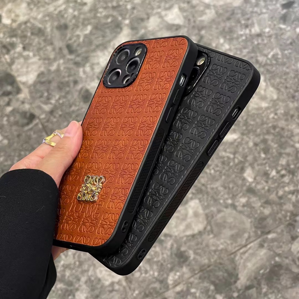 Xiaohongshu Ốp Điện Thoại Da In Logo Kim Loại Cho iphone 13 11 12 14 pro max xr xs 7p