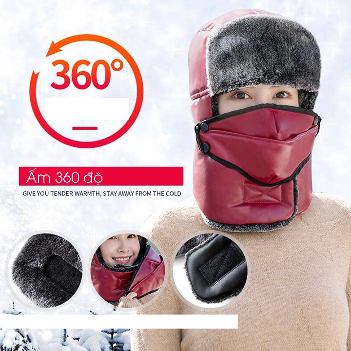 Mũ lông - Mũ mùa đông nam bằng da PU siêu ấm Cortex_RE0354