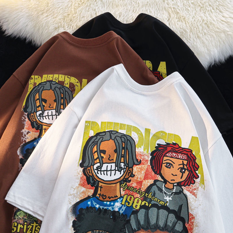 Áo Thun Ngắn Tay Form Rộng Phong Cách Năng Động Trẻ Trung Dành Cho Cả Nam Và Nữ