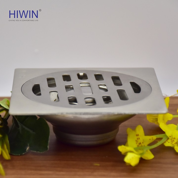 Phễu ga thoát sàn chống mùi hôi inox kích thước 100x100mm HIWIN FD-1219