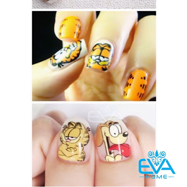 Miếng Dán Móng Tay 3D Nail Sticker Tráng Trí Hoạ Tiết Hoạt Hình Mèo GarField WG307