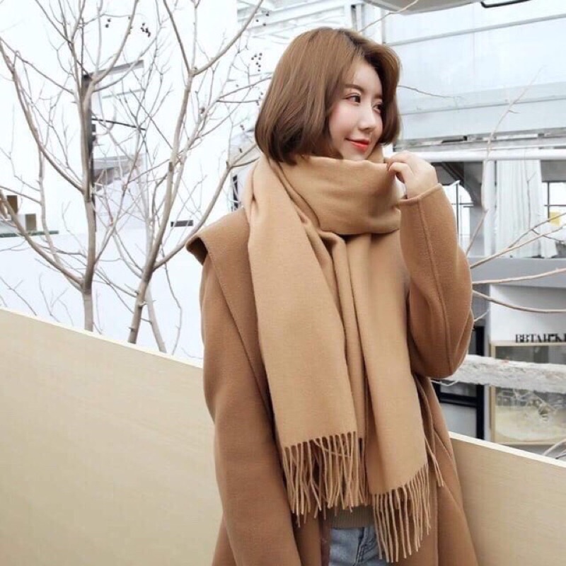 khăn choàng cổ chất dệt mịn - Khăn Cashmere Quảng Châu loại 1 quàng cổ giữ ấm mùa đông cho nam nữ gấp gọn bé