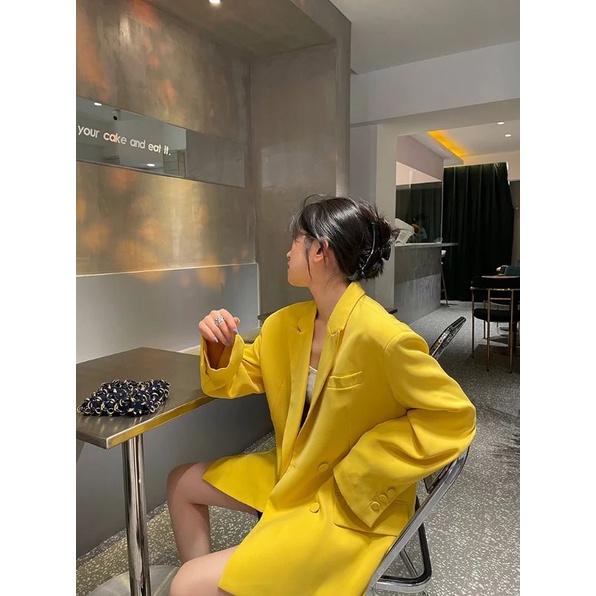 Áo Blazer - Áo Vest Dáng Suông Cúc Bọc Vàng  Hàng Thiết Kế