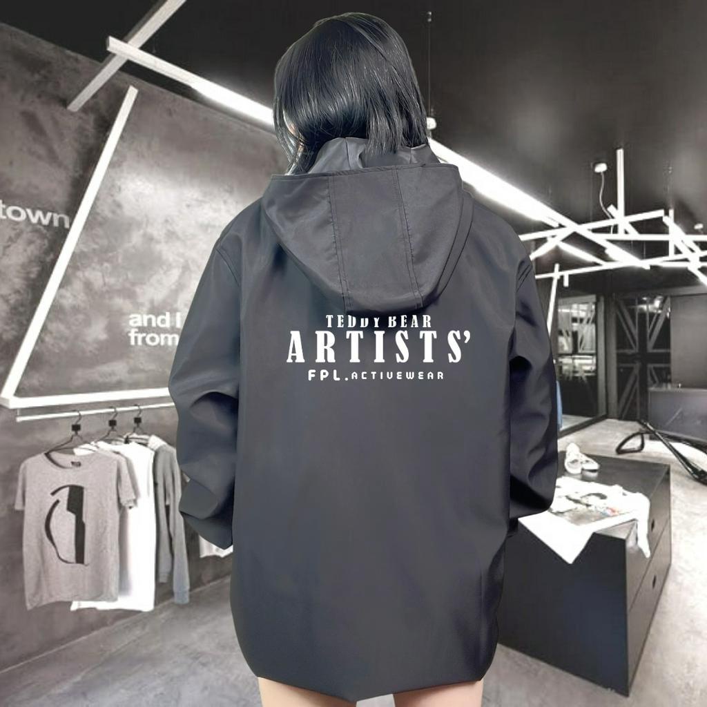 Áo khoác gió dù nam nữ unisex 2 lớp HADY 0394 Jacket in hình có mũ khóa kéo