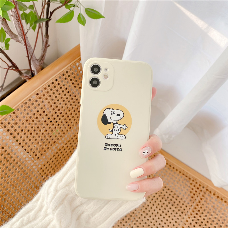 Ốp Điện Thoại Dạng Lỏng Bảo Vệ Ống Kính Máy Ảnh In Hình Snoopy Cho Iphone12 Mini 11 Pro