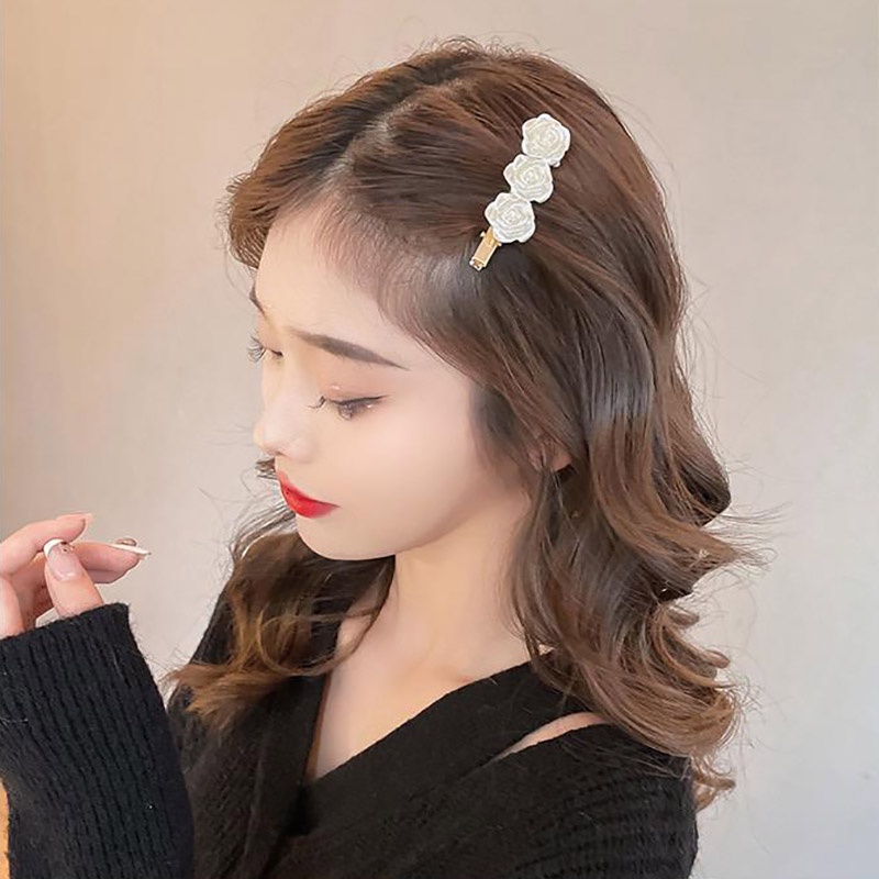 Kẹp Tóc Hoa Hồng Thiết Kế Mới Xinh Xắn Thời Trang