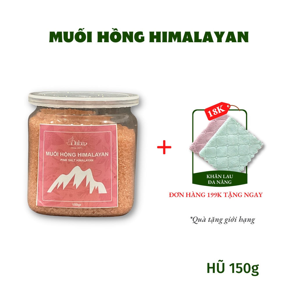 Muối hồng Himalayan nguyên chất Daba Hũ 150g - Nấu ăn, ăn kiêng, tắm ngâm chân thải độc tố, tẩy tế bào chết