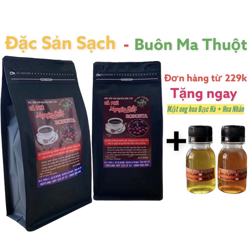 (Đặc Sản CưMgar DakLak-Vị Nếm Chuẩn) 2kg cà phê robusta rang mộc hoàn toàn cam kết 100% nguyên chất