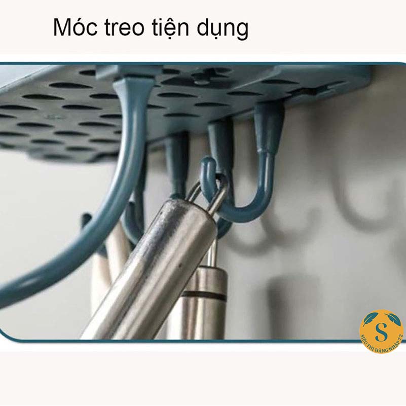 Ống Đựng Đũa Thìa Treo Tường Hình Đám Mây + Kèm Móc Treo Khăn Dụng Cụ Bếp Tiện Lợi