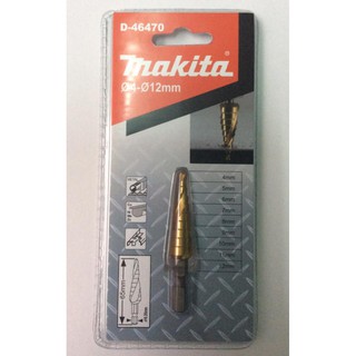 Mũi khoan bậc rãnh xoắn phủ Titan 4-12mm Makita D-46470