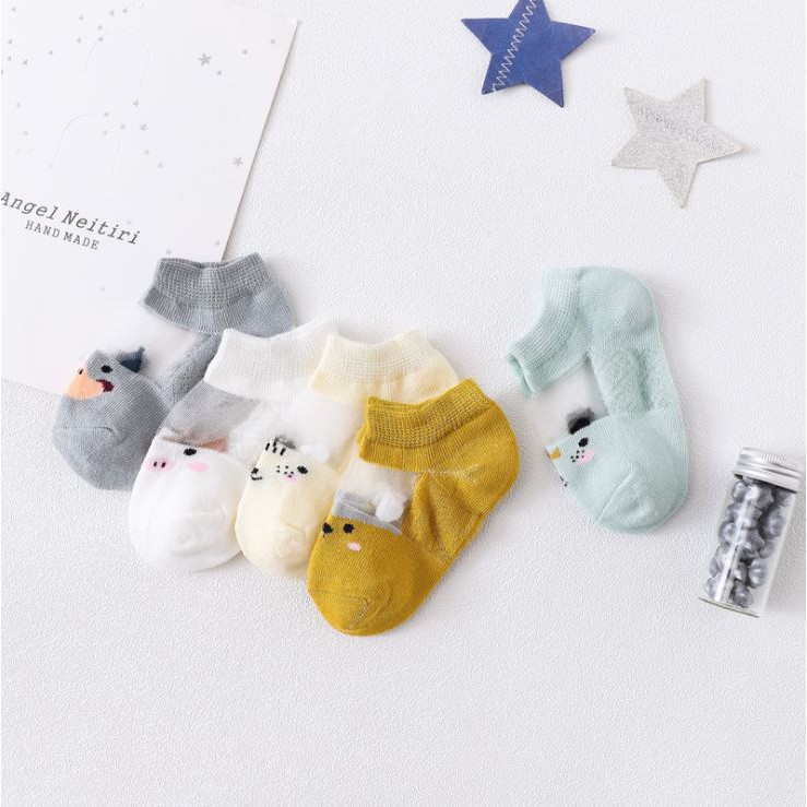 Tất trẻ em siêu mềm mại chất liệu cotton, set 5 đôi tất điều hòa Kid's Socks thoáng khí đủ size từ 0-2 tuổi