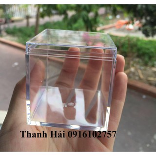 Ly Mica Đựng Bánh Mousse Hình VUÔNG 5.5 x 5.5 + Có Nắp (Set 10 Cái)