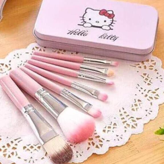 ShopCaoThinh -  Bộ cọ trang điểm Hello Kitty 7 món
