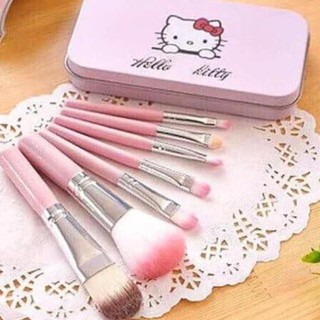 ShopCaoThinh - Bộ cọ trang điểm Hello Kitty 7 món