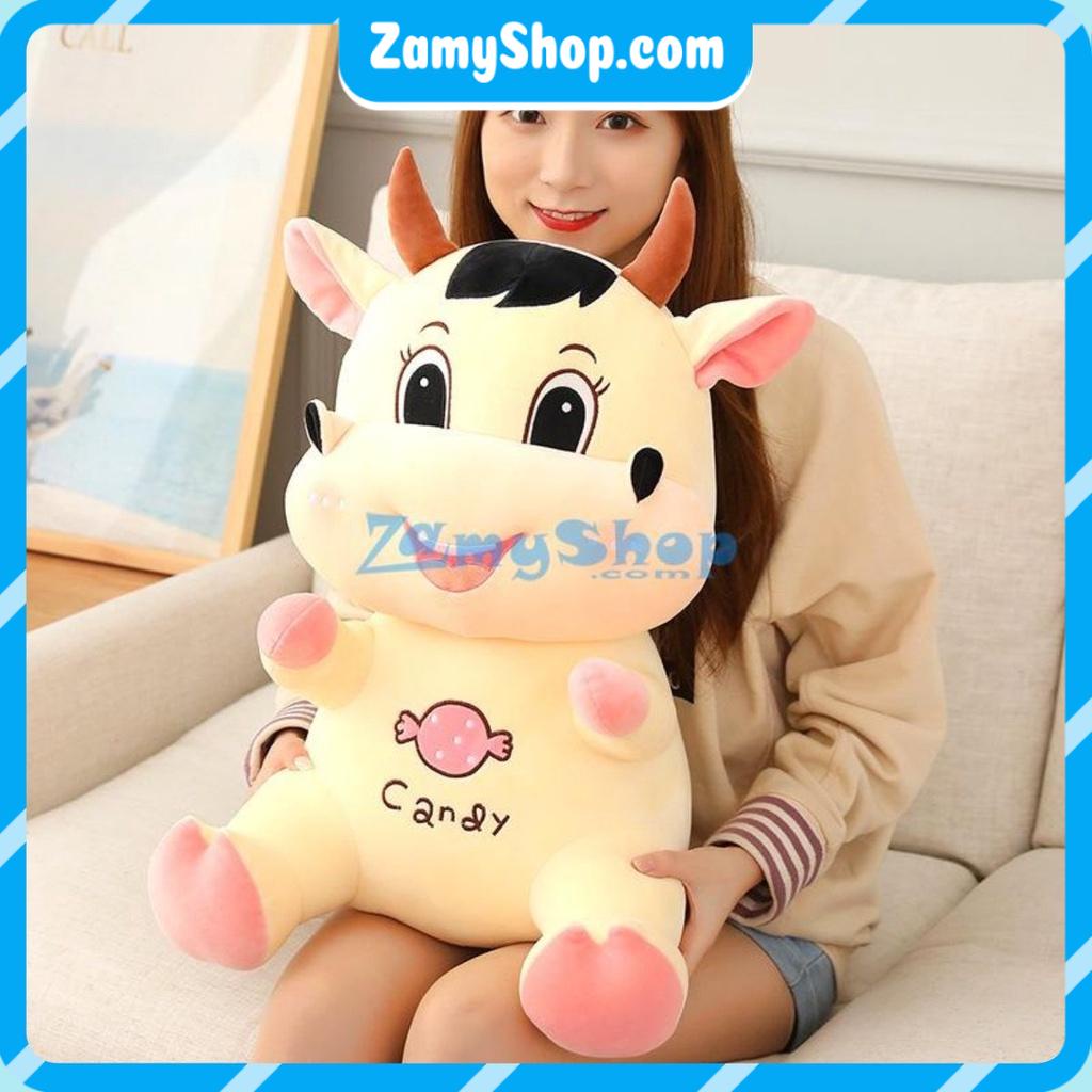 Gấu bông trâu Candy ngồi thú nhồi bông chất liệu bông cao cấp mền mịn [Rẻ vô địch]