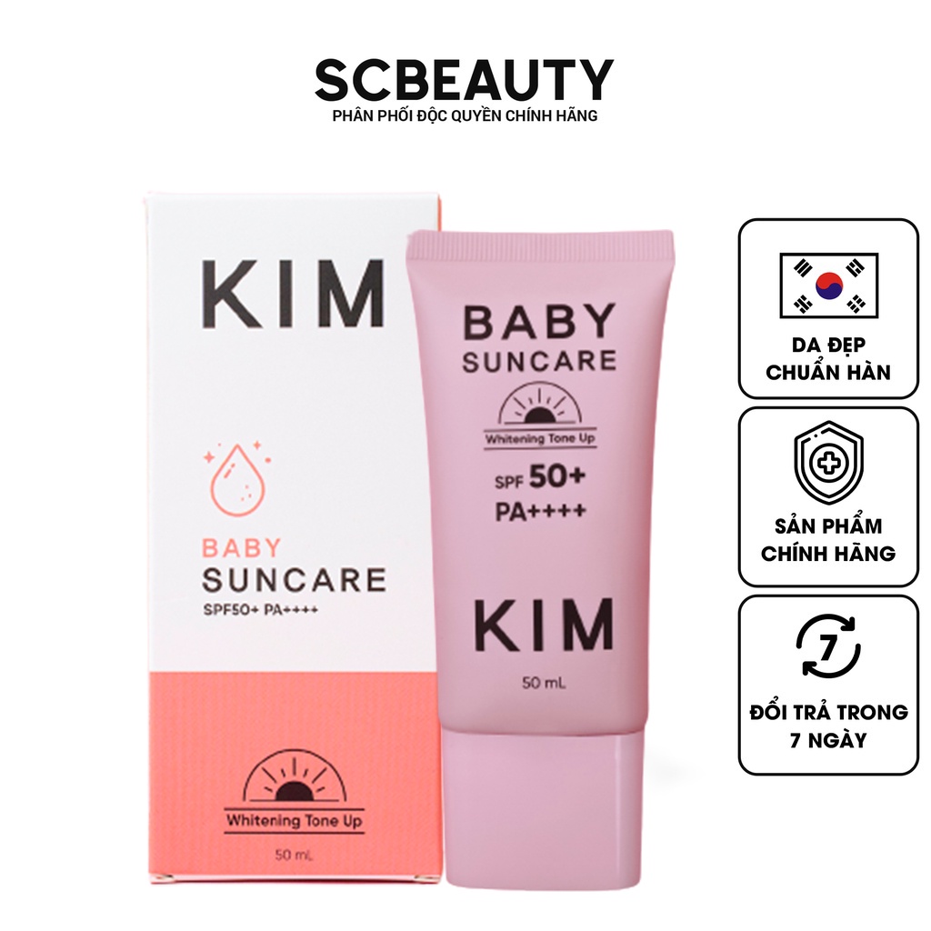 Kem chống nắng Baby SunCare SPF50+ bảo vệ da nâng tone che khuyết điểm giảm mụn, nam da