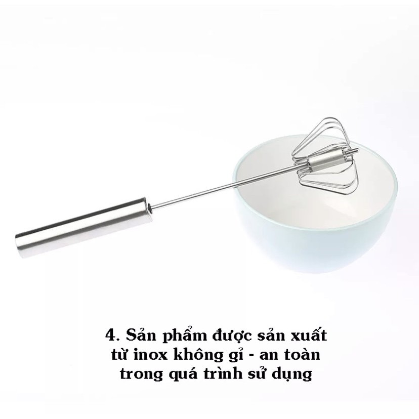 [FREESHIP] Cây Đánh Trứng Inox Có Trục Xoay Tự Động Tiện Dụng