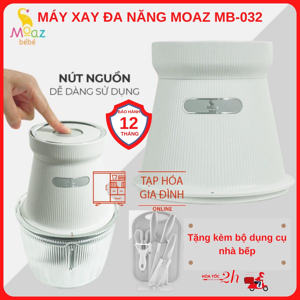 Máy xay đa năng moaz bebe mb-032 bảo hành 12 tháng tặng bộ dao thớt