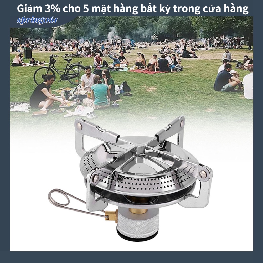 Spring061 Bếp cắm trại mini di động Gấp gas ngoài trời Lò nướng dã ngoại đốt